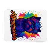 Levendige Affenpinscher Pop Kunstportret – Kleurri Magneet (Horizontaal)