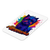 Levendige Affenpinscher Pop Kunstportret – Kleurri Magneet (Linkerzijde)