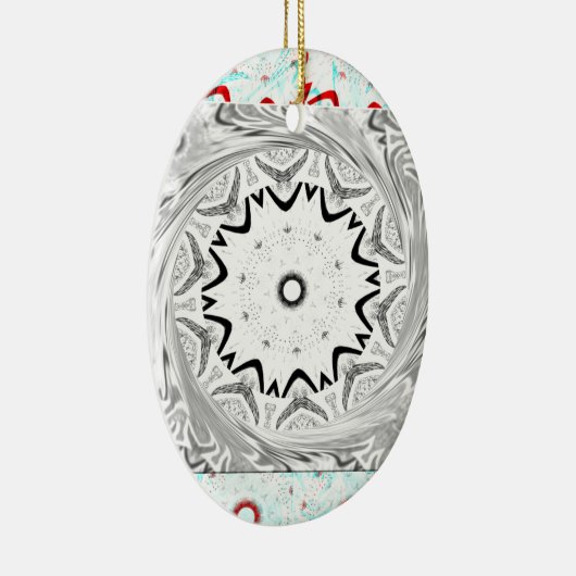 Levendige Afrikaanse cultuur: een roze en cyaan sa Keramisch Ornament (Rechts)