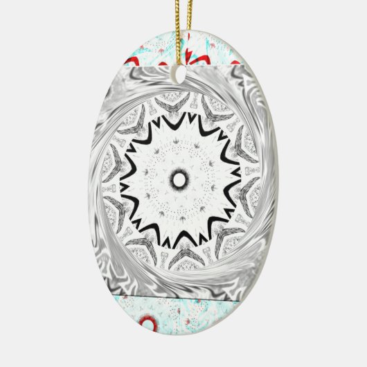 Levendige Afrikaanse cultuur: een roze en cyaan sa Keramisch Ornament (Links)