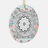 Levendige Afrikaanse cultuur: een roze en cyaan sa Keramisch Ornament (Rechts)