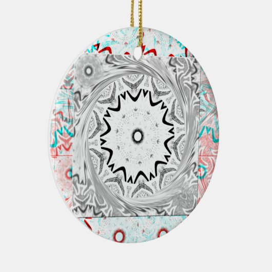 Levendige Afrikaanse cultuur: een roze en cyaan sa Keramisch Ornament (Rechts)