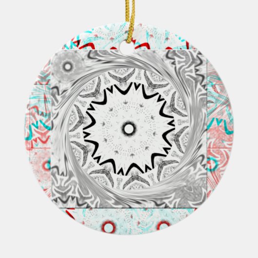 Levendige Afrikaanse cultuur: een roze en cyaan sa Keramisch Ornament (Voorkant)