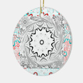 Levendige Afrikaanse cultuur: een roze en cyaan sa Keramisch Ornament (Links)