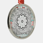 Levendige Afrikaanse cultuur: een roze en cyaan sa Metalen Ornament (Rechts)