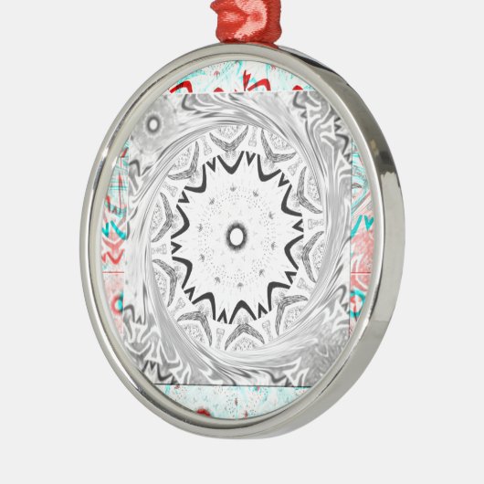 Levendige Afrikaanse cultuur: een roze en cyaan sa Metalen Ornament (Links)