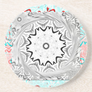 Levendige Afrikaanse cultuur: een roze en cyaan sa Zandsteen Onderzetter