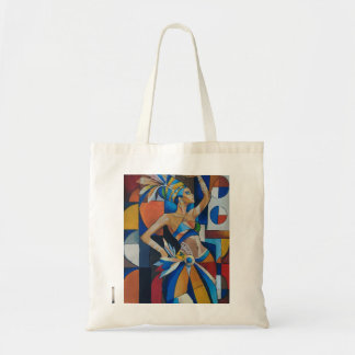 Levendige Afrikaanse Danser Kubistische Geometrisc Tote Bag