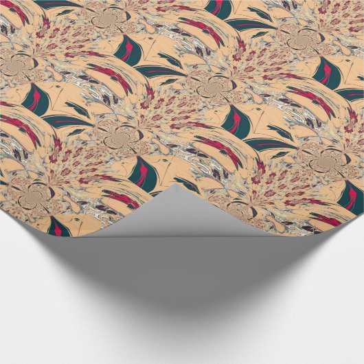 Levendige Afrikaanse Kaleidoscoop: Een Peachy Deli Cadeaupapier (Hoek)