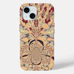 Levendige Afrikaanse Kaleidoscoop: Een Peachy Deli iPhone 15 Case