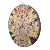 Levendige Afrikaanse Kaleidoscoop: Een Peachy Deli Dartbord (Voorkant Rechts)