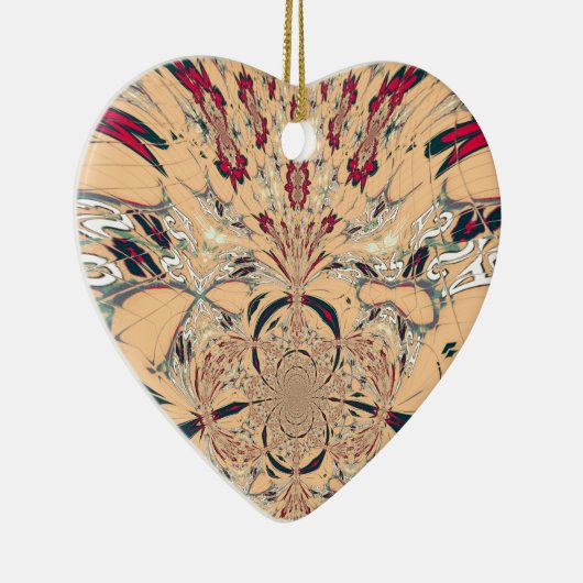 Levendige Afrikaanse Kaleidoscoop: Een Peachy Deli Keramisch Ornament (Rechts)