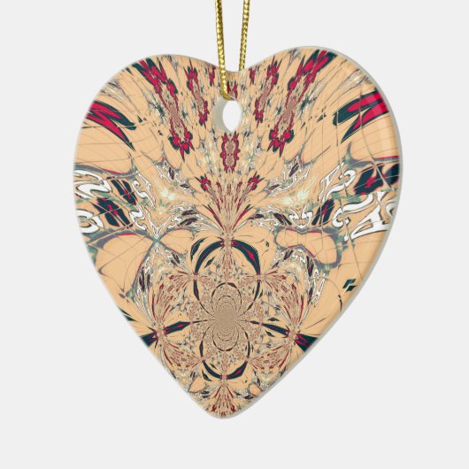 Levendige Afrikaanse Kaleidoscoop: Een Peachy Deli Keramisch Ornament (Links)