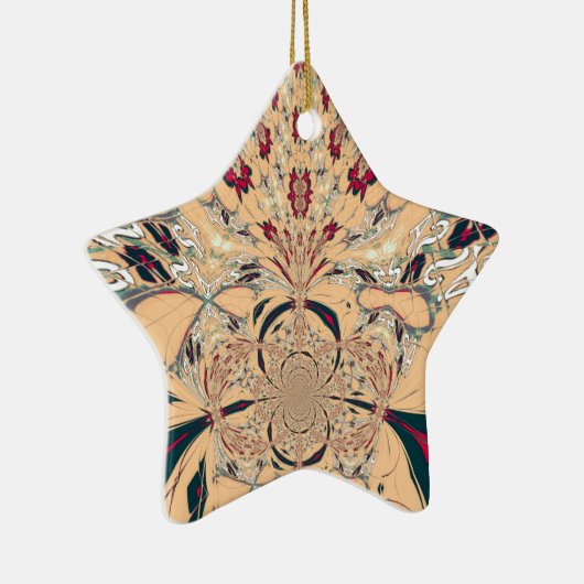 Levendige Afrikaanse Kaleidoscoop: Een Peachy Deli Keramisch Ornament (Rechts)