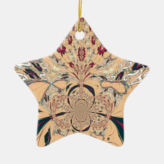 Levendige Afrikaanse Kaleidoscoop: Een Peachy Deli Keramisch Ornament (Voorkant)