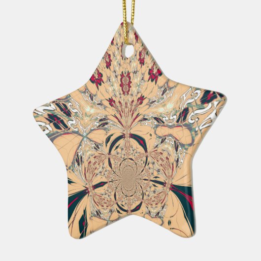 Levendige Afrikaanse Kaleidoscoop: Een Peachy Deli Keramisch Ornament (Links)