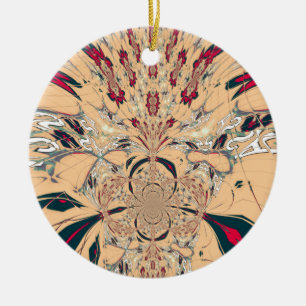 Levendige Afrikaanse Kaleidoscoop: Een Peachy Deli Keramisch Ornament