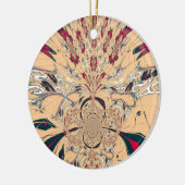 Levendige Afrikaanse Kaleidoscoop: Een Peachy Deli Keramisch Ornament (Links)