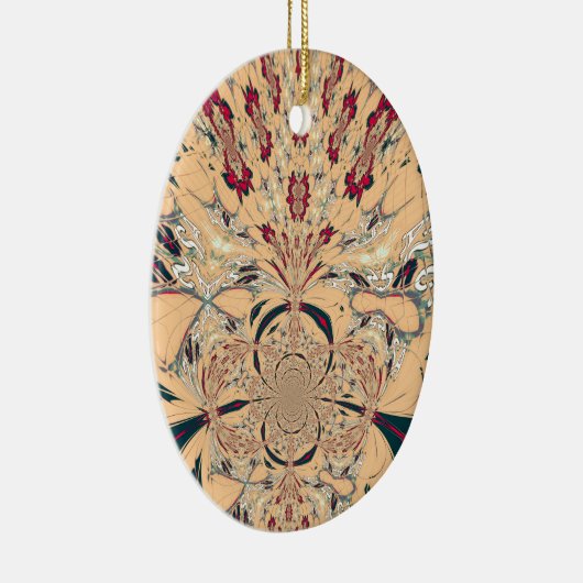 Levendige Afrikaanse Kaleidoscoop: Een Peachy Deli Keramisch Ornament (Rechts)