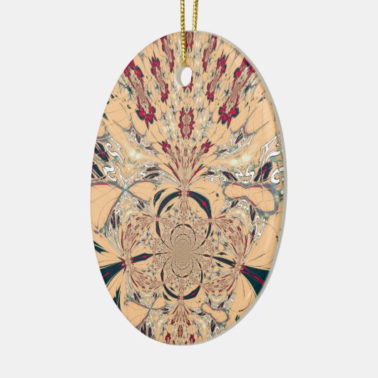 Levendige Afrikaanse Kaleidoscoop: Een Peachy Deli Keramisch Ornament (Links)