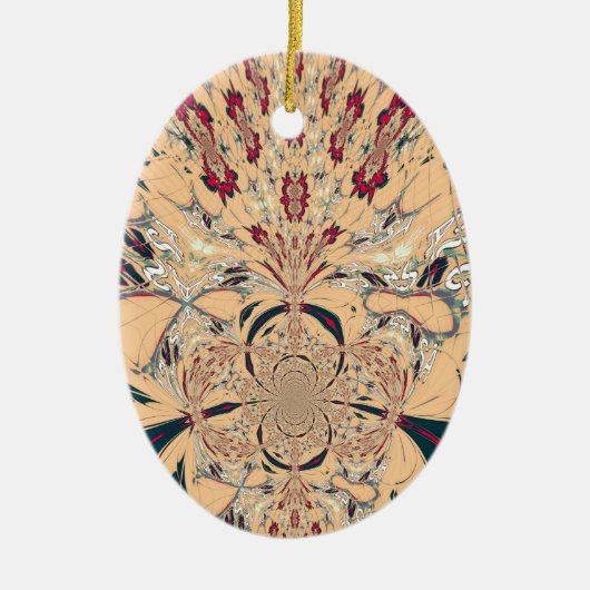 Levendige Afrikaanse Kaleidoscoop: Een Peachy Deli Keramisch Ornament (Voorkant)