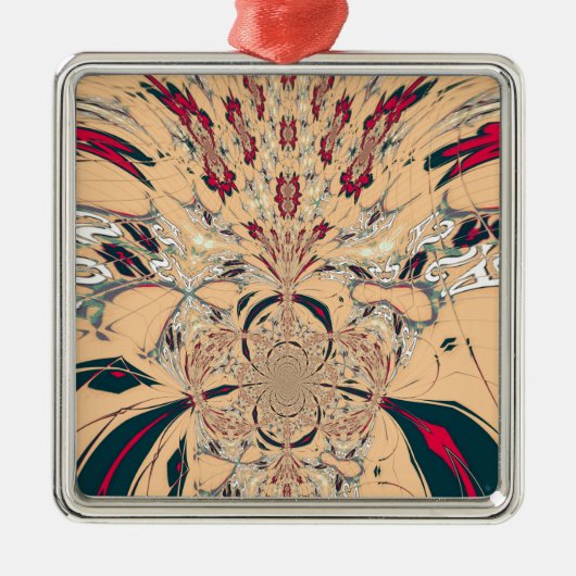 Levendige Afrikaanse Kaleidoscoop: Een Peachy Deli Metalen Ornament (Voorkant)