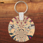 Levendige Afrikaanse Kaleidoscoop: Een Peachy Deli Sleutelhanger (Voorkant)