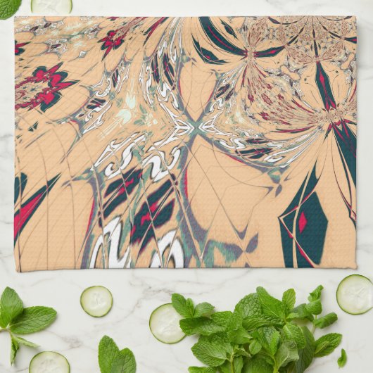 Levendige Afrikaanse Kaleidoscoop: Een Peachy Deli Theedoek (Gevouwen)