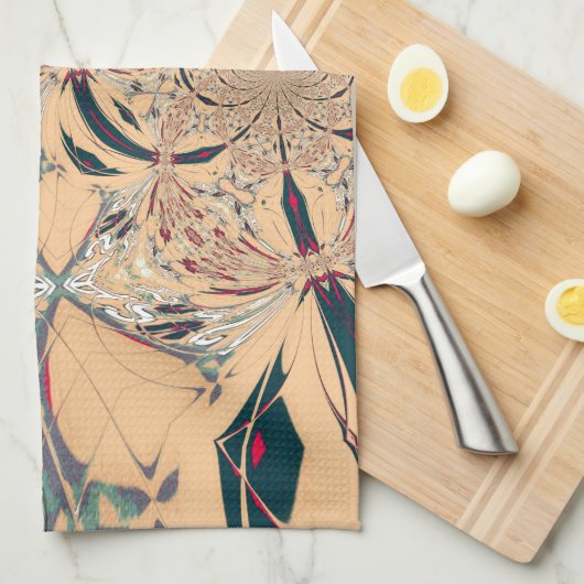 Levendige Afrikaanse Kaleidoscoop: Een Peachy Deli Theedoek (Quarter Fold)