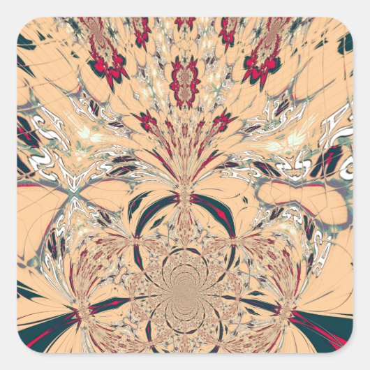 Levendige Afrikaanse Kaleidoscoop: Een Peachy Deli Vierkante Sticker (Voorkant)