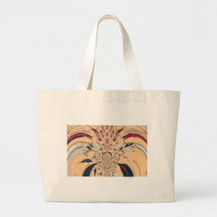 Levendige Afrikaanse Kaleidoscoop: Een Perzikachti Grote Tote Bag