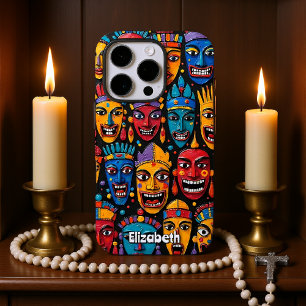 Levendige Afrikaanse Mask Wall iPhone 16 Pro Hoesje