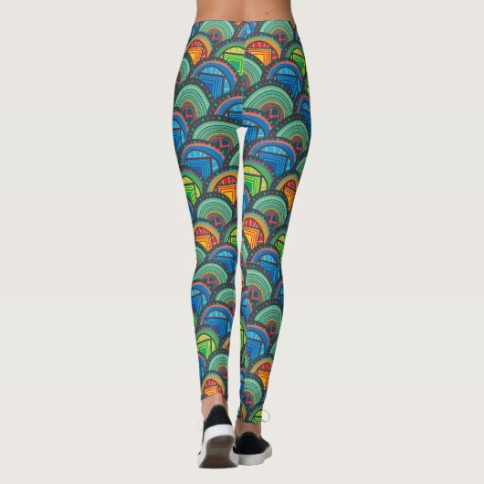 Levendige Afrikaanse Textiel: Het mengen van Patro Leggings (Achterkant)