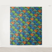 Levendige Afrikaanse Textiel: Het mengen van Patro Wandkleed (Voorkant)