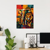Levendige Afrikaanse wildlife kunst Poster (Thuiskantoor)