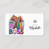 Levendige Afro-Amerikaanse Nail Boss Branding Visitekaartje (Voorkant)
