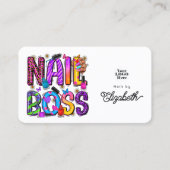 Levendige Afro-Amerikaanse Nail Boss Branding Visitekaartje (Voorkant)