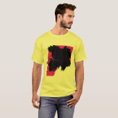 Levendige Afro Silhouette Art - Roze en Zwart T-shirt (Voorkant volledig)