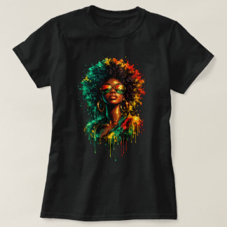 Levendige Afro Soul Paint Drip Straatkunst T-shirt