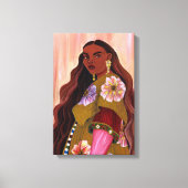 Levendige Afroboheemse Vrouw Acryl Schilderij Boho Canvas Afdruk (Voorkant)