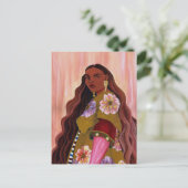Levendige Afroboheemse Vrouw Schildert Boho Briefkaart (Staand voorkant)