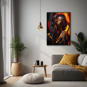 Levendige Afrocentrische Abstracte Portretkunst Poster