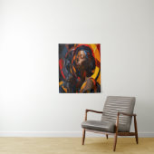 Levendige Afrocentrische Abstracte Portretkunst Wandkleed (In situ)
