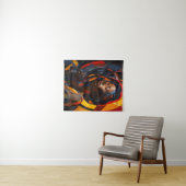 Levendige Afrocentrische Abstracte Portretkunst Wandkleed (In Situ (horizontaal))