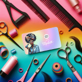 Levendige Afrocentrische Zwarte Vrouw Salon Brandi Visitekaartje