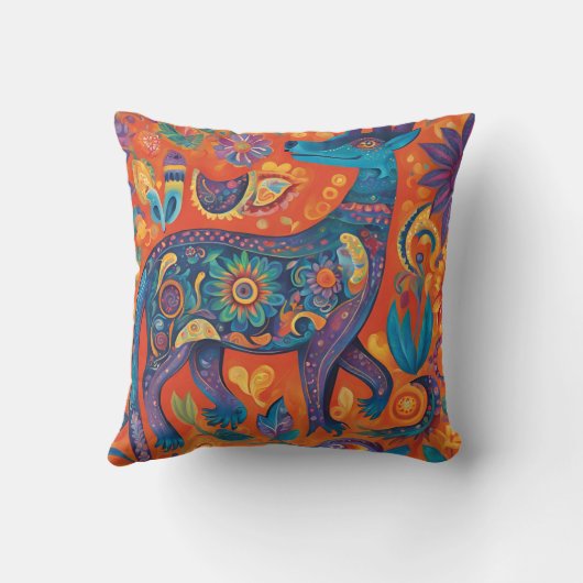 Levendige algebraïsche ontwerpen in traditioneel M Kussen (Achterkant)