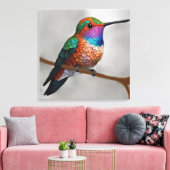 Levendige Allen's Kolibrie Schildering Canvas Afdruk (Insitu (Woonkamer))