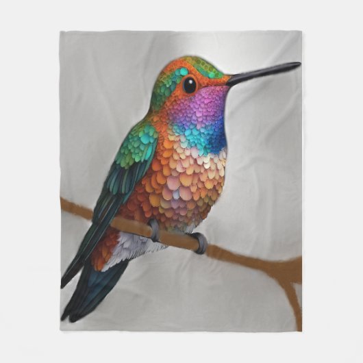 Levendige Allen's Kolibrie Schildering Fleece Deken (Voorkant)
