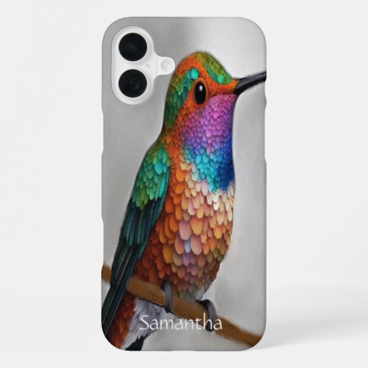 Levendige Allen's Kolibrie Schildering iPhone Hoesje (Achterkant)