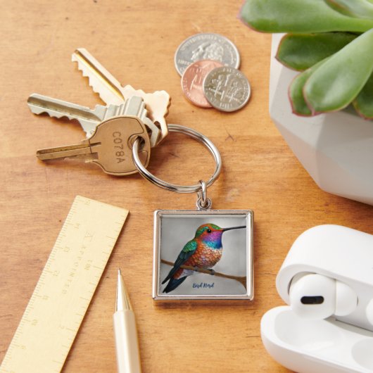 Levendige Allen's Kolibrie Schildering Sleutelhanger (Bureau)
